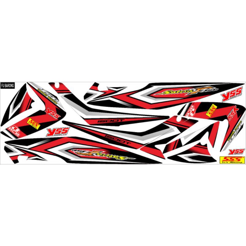 STIKER SKOTLET MOTOR satria Fu Barong old lama STRIPING VARIASI RACING