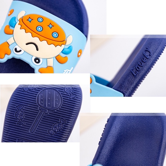 JOS0065 Sandal Anak Selop Motif Kepiting / Sendal Karakter Anak Lucu