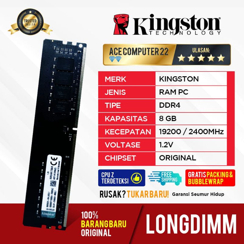 KINGSTON LONGDIMM DDR4 8GB PC 19200