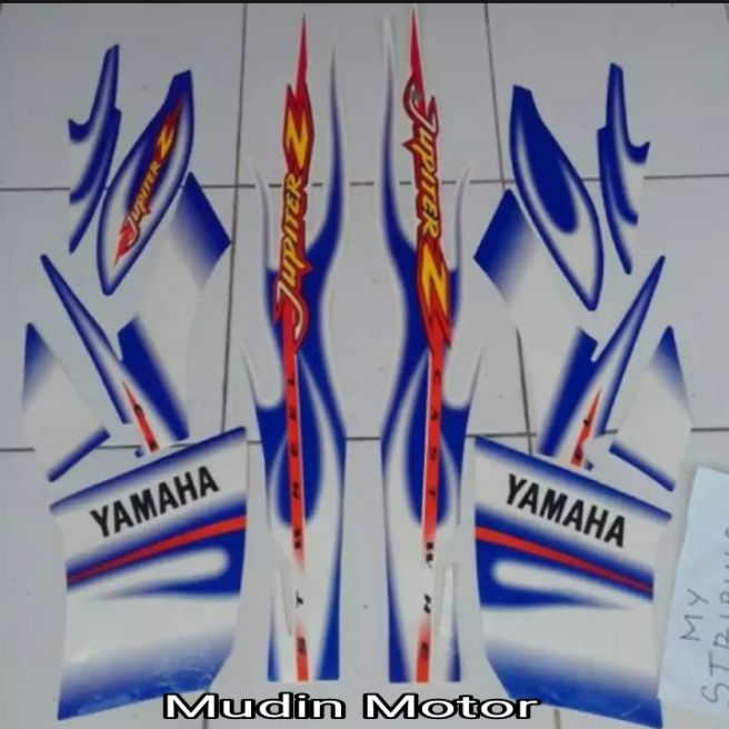 Striping Yamaha Jupiter Z 2005 putih biru