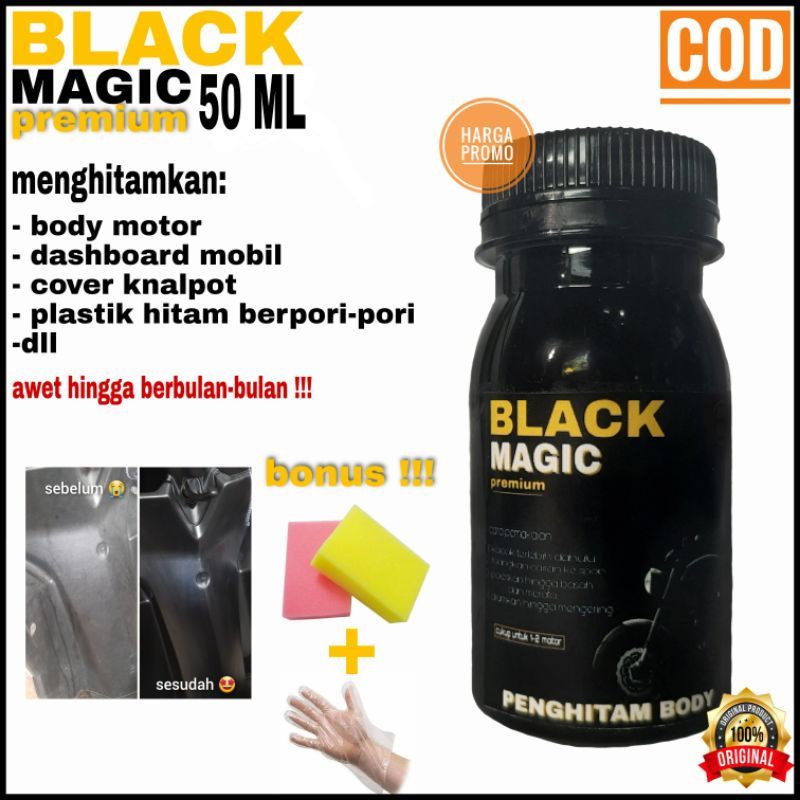 50Ml Penghitam Body Motor / Trim /Dasbord /Spakbord /List Kaca Dll Black Magic