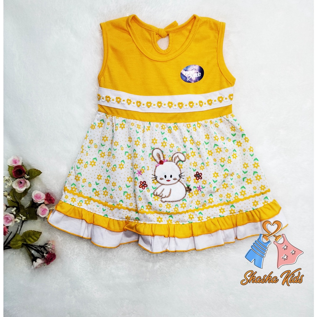 [M-04] Baju Bayi Perempuan/Dress Bayi Perempuan Planet Kids cantik lucu 0-6 bln