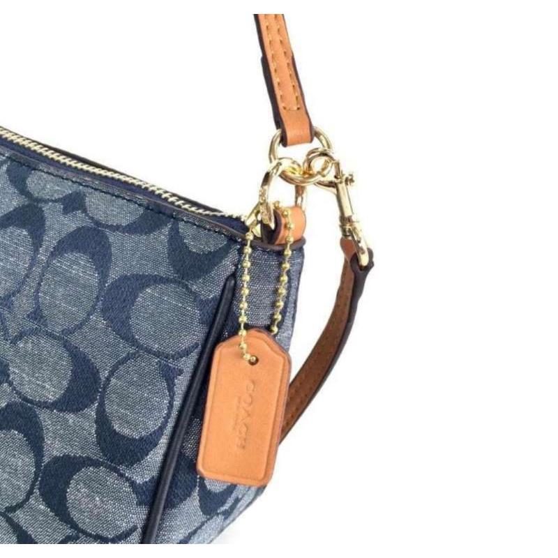 COACH SIGNATURE TOP HANDLE POUCH BLUE CHAMBRAY(C36674)