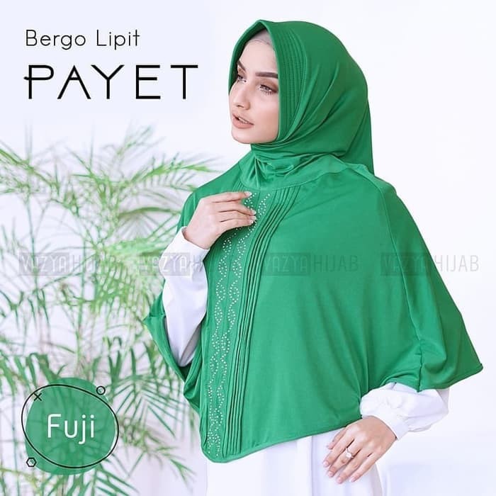 Jilbab Khimar Syari Instan Hijab Bergo Lipit Payet Terbaru