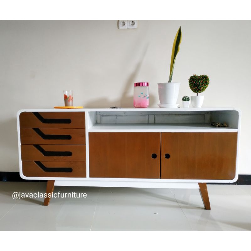 BUFET TV RETRO / MEJA TV MINIMALIS KAYU JATI MEUBEL JEPARA FURNITURE-4