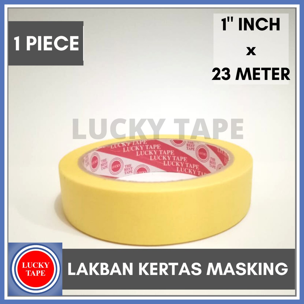 

Lakban Kertas Masking Tape 1"x 23 Meter Lucky Tape Isolasi Kertas