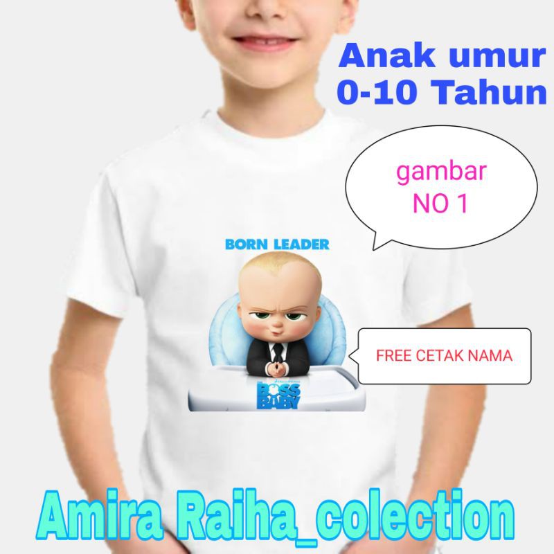 kaos anak BOSS BABY/kaos kartun anak/kaos gambar