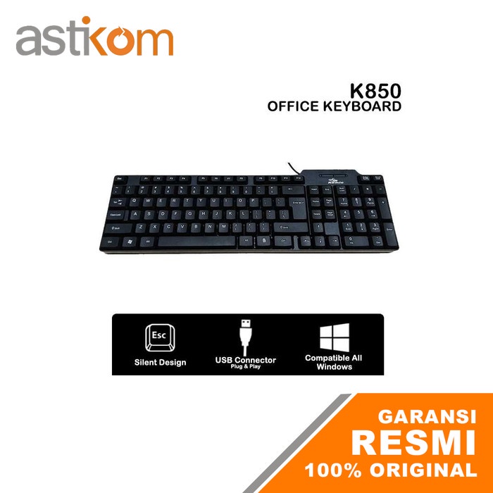 Keyboard Komic K850 Membrane USB Wired Keyboard Office Murah