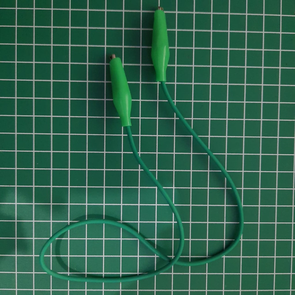 KABEL CAPIT BUAYA ALIGATOR CLIP KECIL 50CM - HIJAU