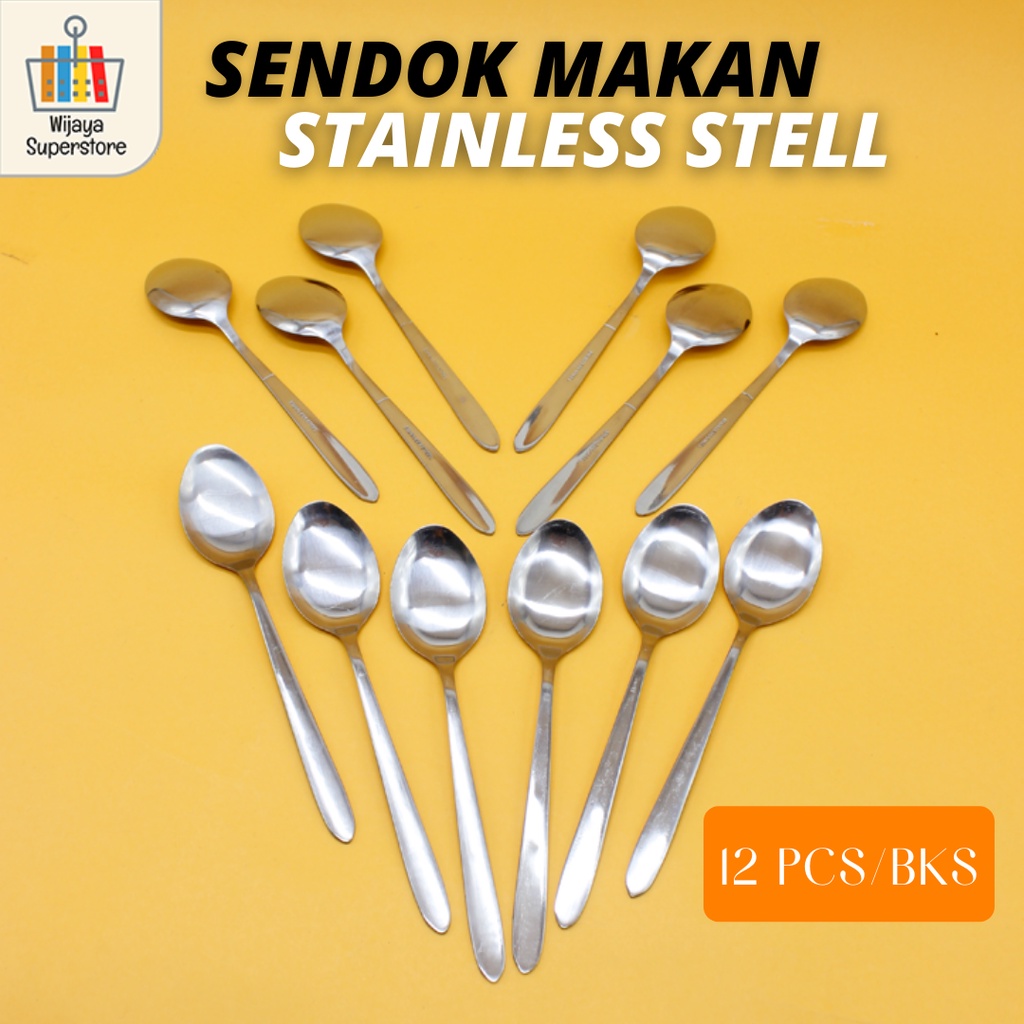Sendok dan Garpu Makan Polos Tebal - Sendok Garpu Makan 1 Lusin Bahan Stainless