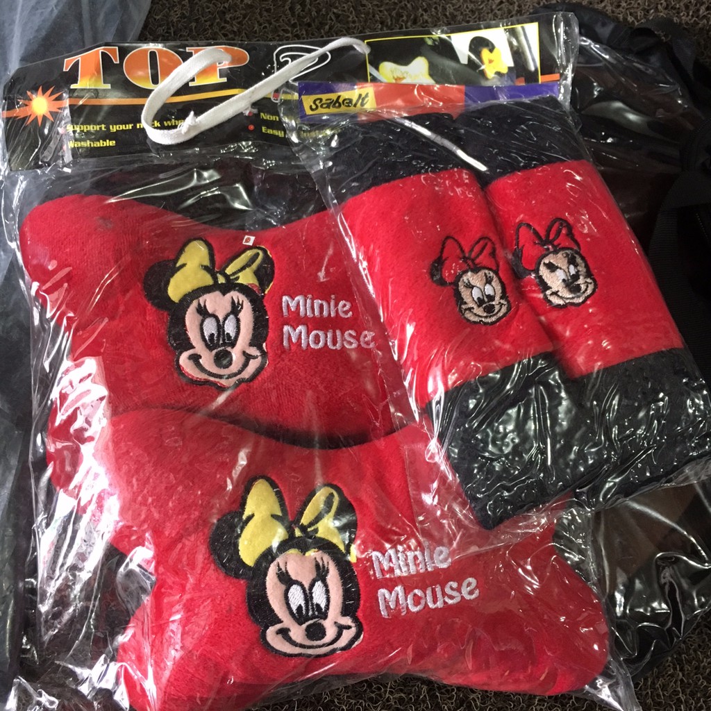 bantal set mobil 2 in 1 minnie mouse warna merah Aksesoris bantal set mobil 2 in 1 minnie mouse warna merah Aksesoris