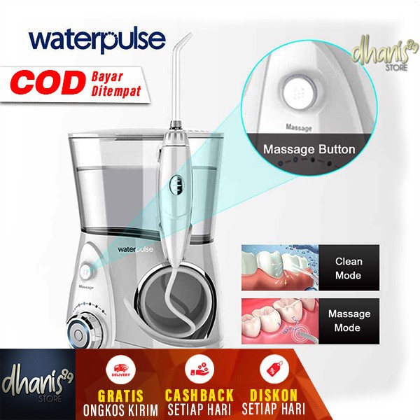 Alat Semprot Pembersih Karang Gigi Waterpulse Dental Flosser 700ml Semprotan Bersih Gigi Murah Sikat