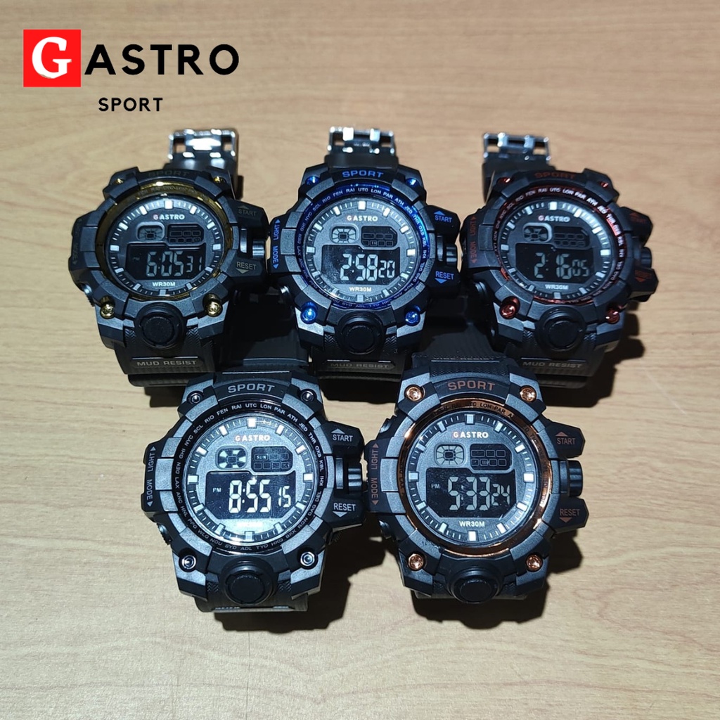 Jam Tangan Pria Anti Air Gastro Sport Tali Karet Rubber Jam Tangan Cowok Murah Kekinian