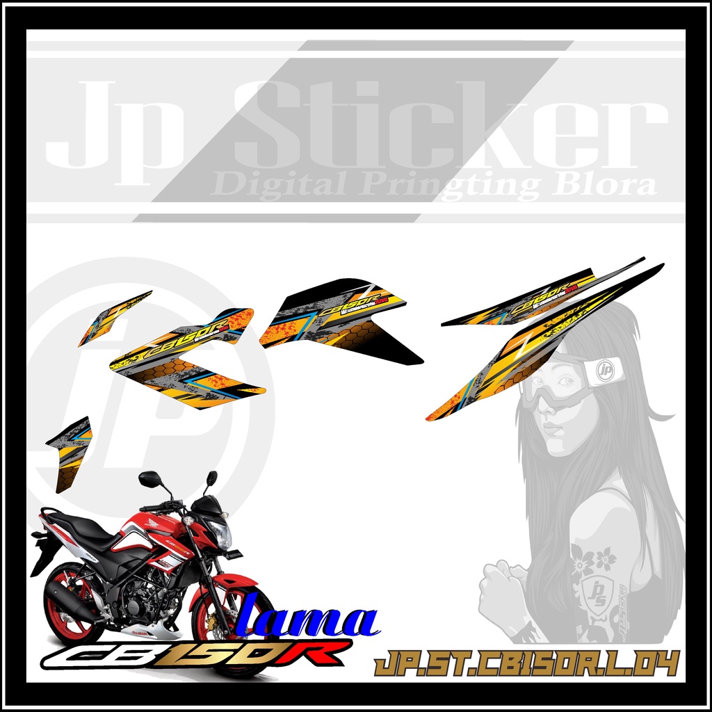 Sticker Striping Cb150r Lama - Stiker Aksesoris Body Motor Honda CB150R OLD Setiker Racing JP 04