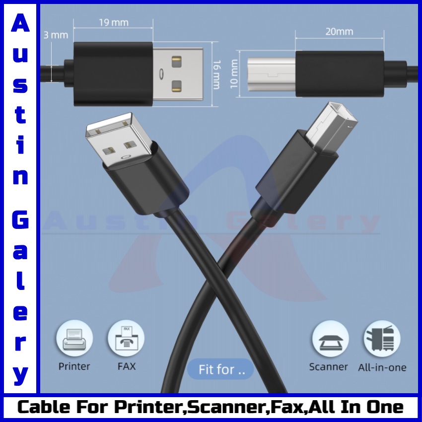 USB Kabel Printer Universal Printer Scanner Fax All In One / USB Cable Printer Universal All Merk