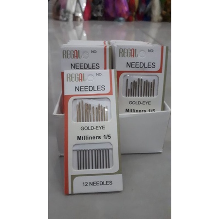 Jual JARUM JAHIT TANGAN REGAL GOLD EYE MILINERS 1/5 isi 12pcs | Shopee ...