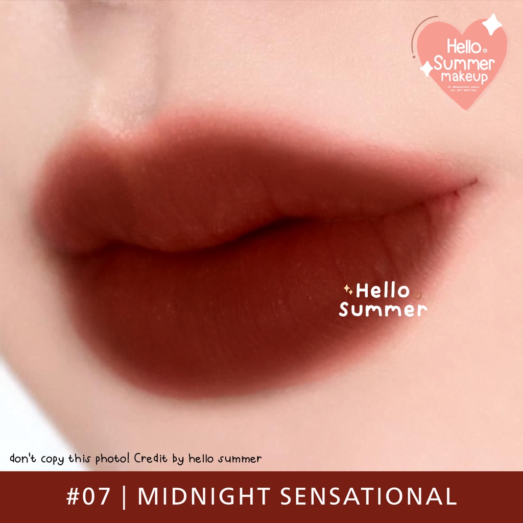 𝐌𝐀𝐓𝐓𝐄 𝐋𝐈𝐏𝐒𝐓𝐈𝐂𝐊 - Kiss Beauty Red Velvet Lasting Lip Color Lipgloss Longlasting 3ml Tahan Lama-#07 Midnight Sensati
