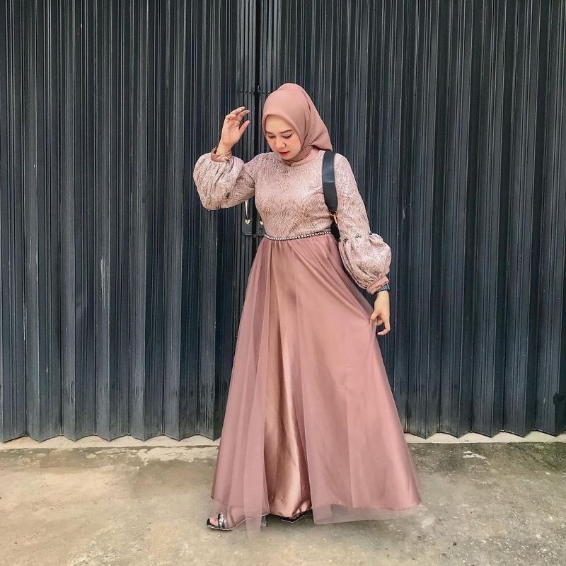 ARUMI DRESS LENGAN BALON (BISA SERAGAMAN) GAMIS KONDAGAN TERSEDIA SIZE SUPER JUMBO /DRESS TILLE TUTU