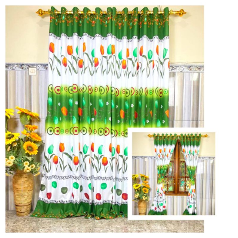NEW MOTIF GORDEN SMOKRING GORDEN JENDELA GORDEN PINTU MOTIF GREEN TULIP