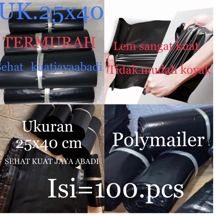 

Hot Sale.. KANTONG PLASTIK PACKING ONLINE SHOP+LEM POLYMAILER TEBAL PREMIUM 25x40cm 6PT