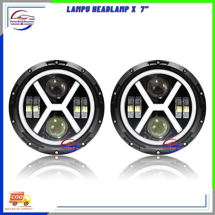 Lampu Led Variasi Utama Bulat Depan Sorot Headlamp Hadlamp X 7 Inchi Variasi Mobil Rubicon Jeep