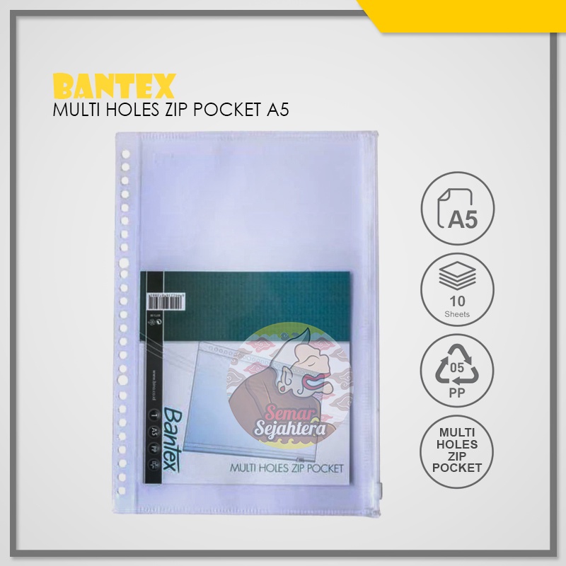 

[PCS] ZIPPER POCKET BANTEX A5 8072-08 UNTUK BINDER A5*