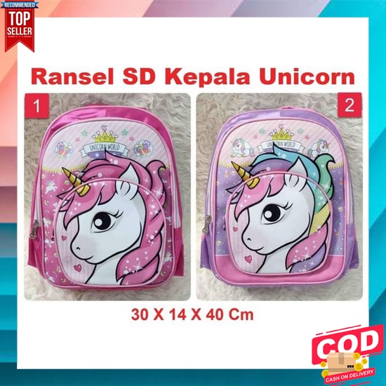 Tas Anak Sekolah Ngaji Baru Modern Ootd Kekinian Cewe Perempuan Remaja Ransel Sekolah Sd Unicorn Kep