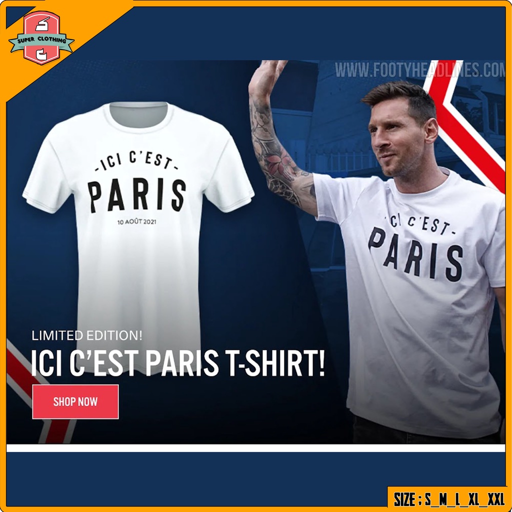 KAOS LIONEL MESSI PARIS - BAJU PARIS MESSI - T-SHIRT MESSI PARIS - BAJU KAOS LIONEL MESSI PARIS