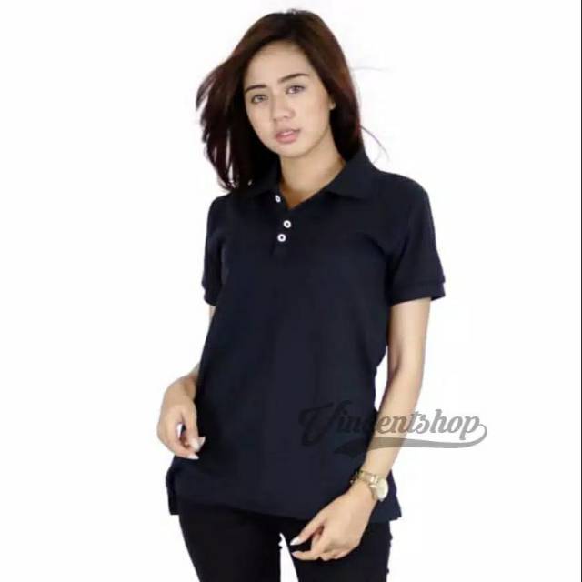  HITAM  Kaos  Polo  Shirt Wanita  LACOSTE Kaos  Polos  Berkerah 