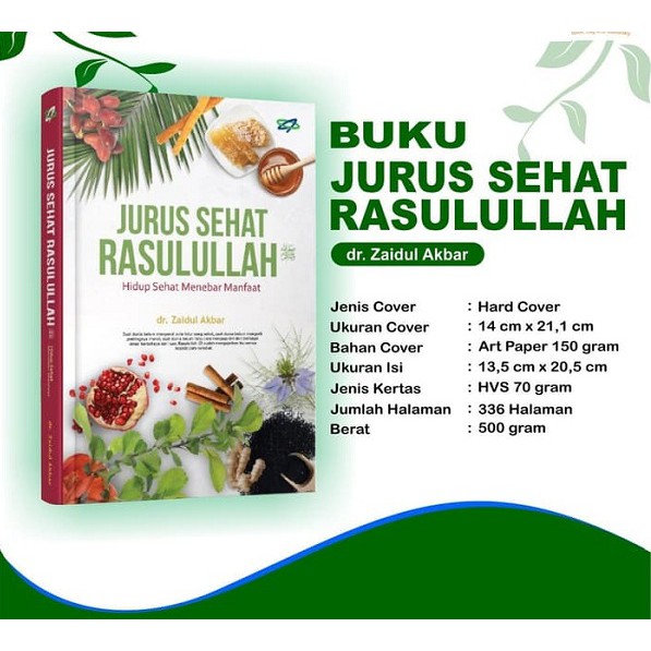 Jual Buku Best Seller Jurus Sehat Rasulullah Hidup Sehat Menebar Manfaat Dr Zaidul Akbar Hc 8186