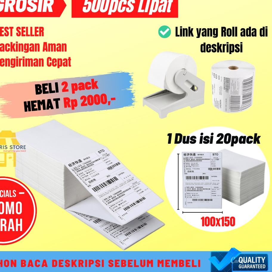 

Best Seller! GROSIR KERTAS THERMAL LABEL STICKER 350PCS 500PCS UKURAN A6 100X150 bestseller