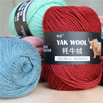 1 pcs 100g benang wol yak crochet benang benang rajut tangan 3ply wol yak pencelupan wol halus