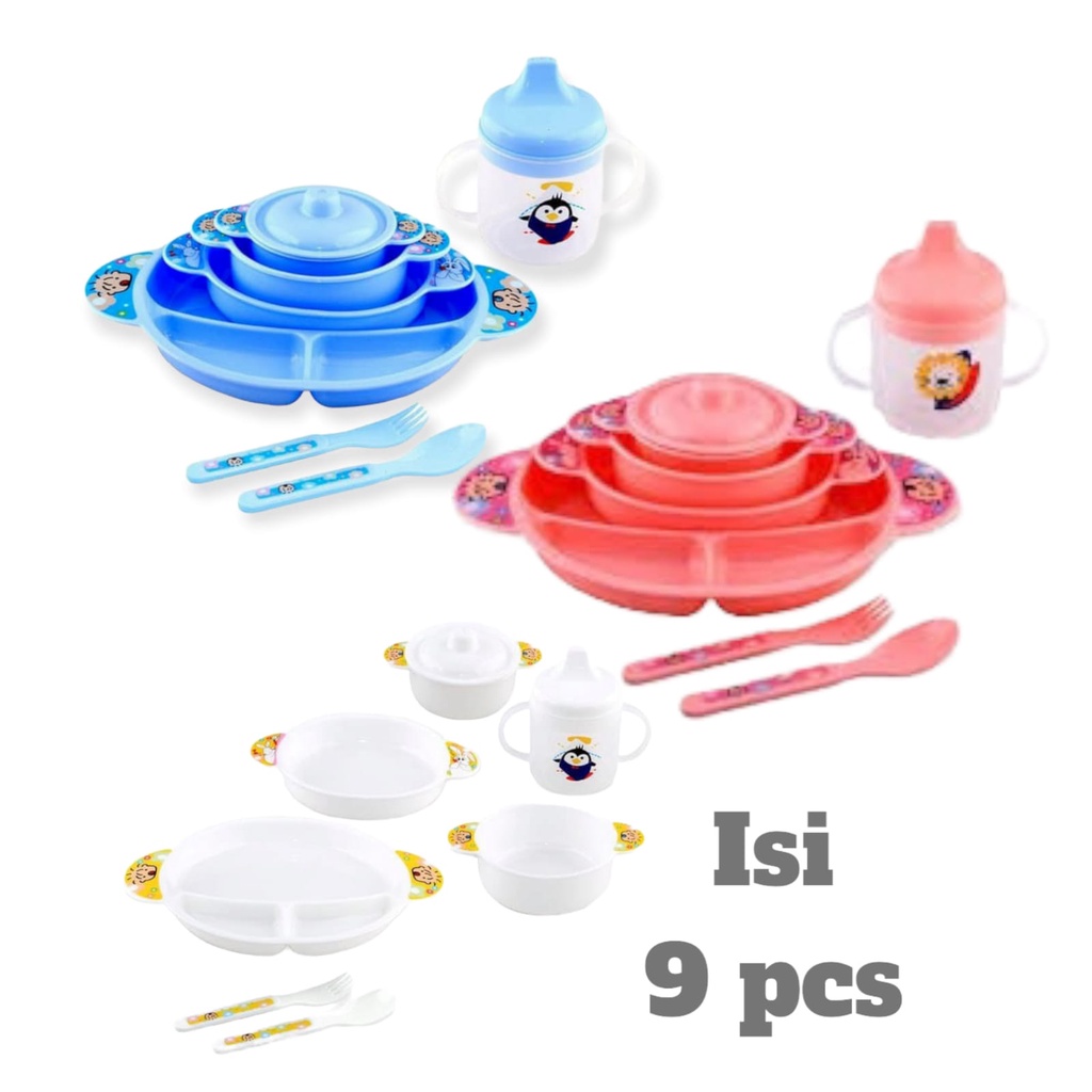 GloryBaby-Lusty Bunny Feeding Set 9 in 1 Perlengkapan Makan Bayi