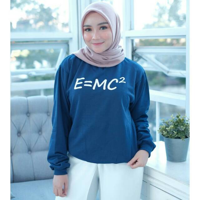 Sweater Wanita Einstein Navy Jaket Hoodie Fleece Premium Tebal