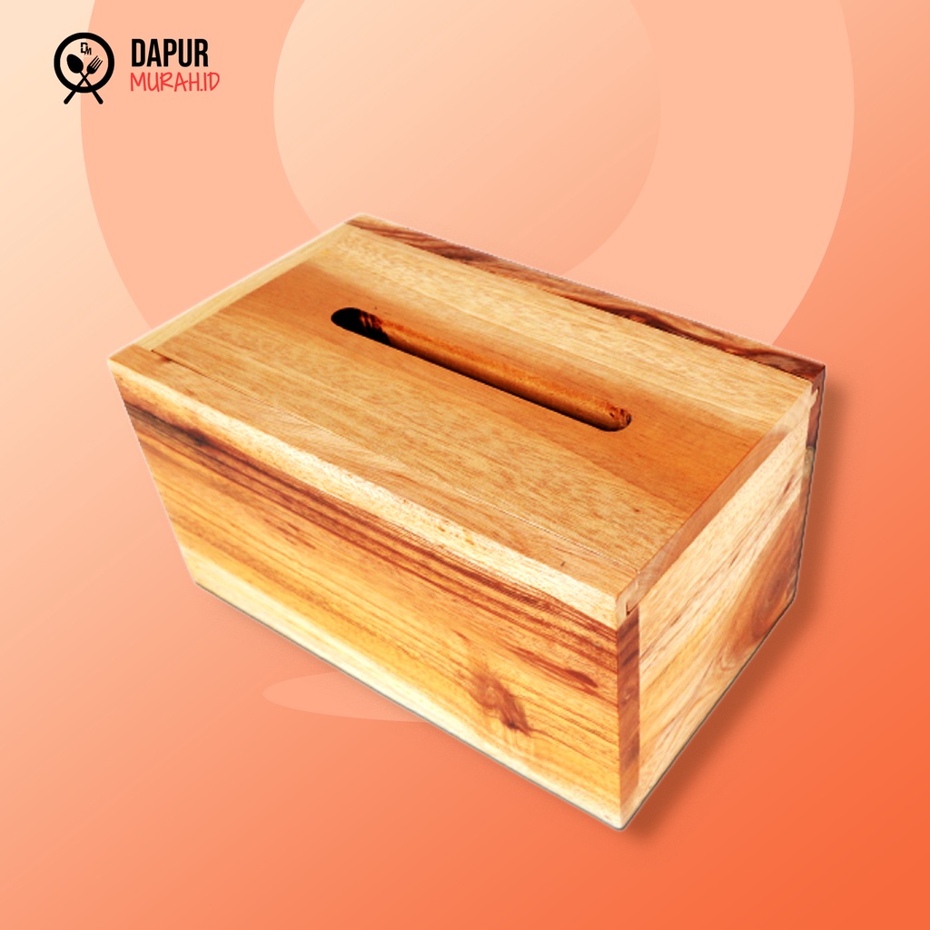 Tempat Tissue Kayu Box Kota Besar  21 x 13 x 11 cm