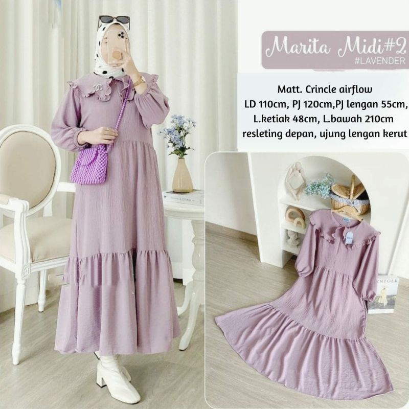 Marita Midi Dress Crincle Airflow LD 110 Best Seller