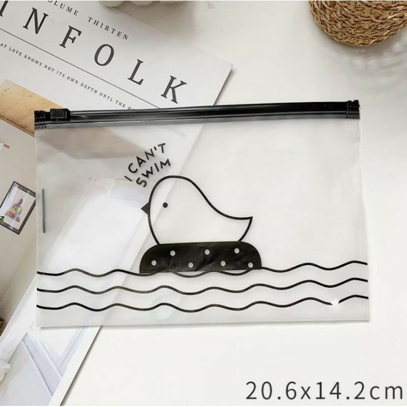 

COD KOTAK PENSIL TRANSPARAN MOTIF BURUNG LUCU UNIK / KOTAK PULPEN / i can't swim