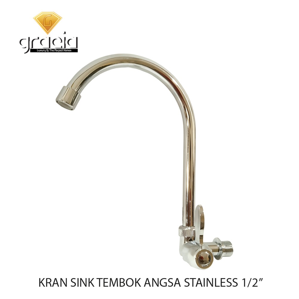 Kran Cuci Piring Pipa Wastafel Stainless Steel Model Tembok