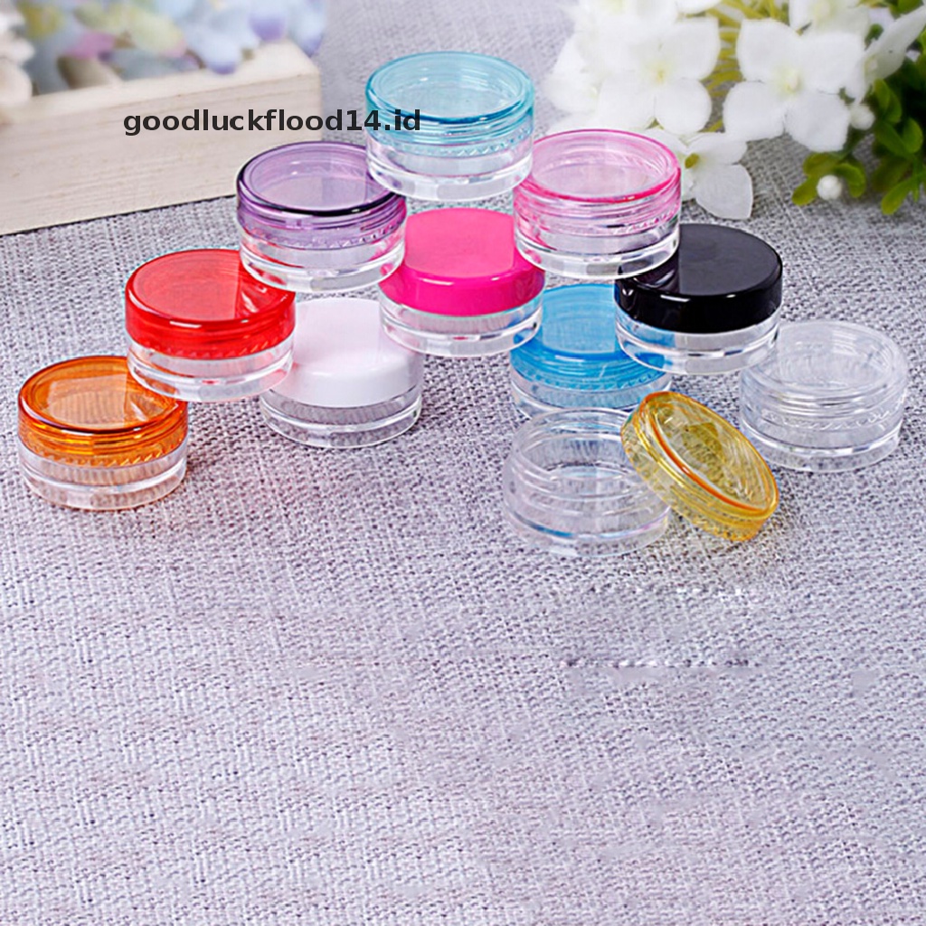 10 Pcs Botol Jar Pot Wadah Kosong Ukuran 5ml Untuk Krim Wajah Eyeshadow