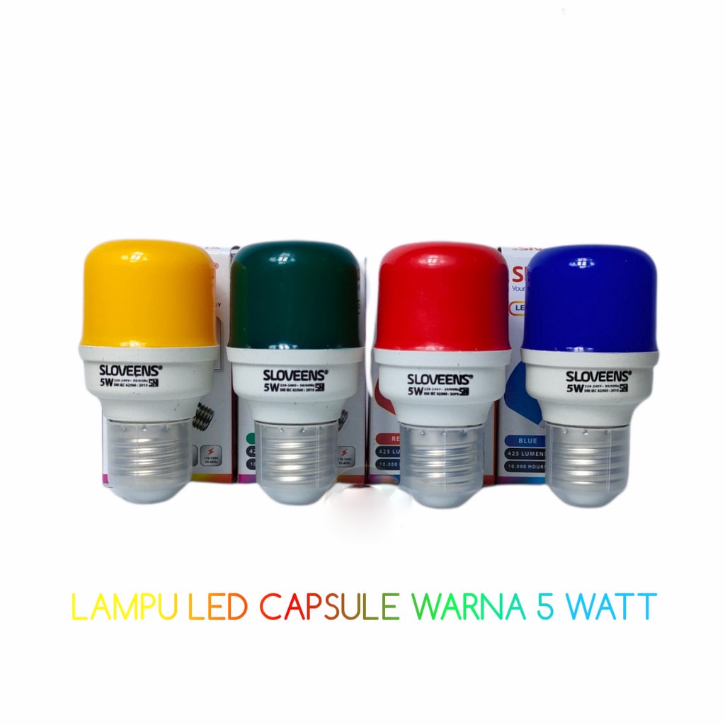 Sloveens LED Colorfull Lampu LED Warna 5 Watt