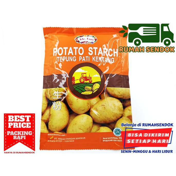 

Promo Awal tahun Potato starch Tepung Pati Kentang Mr. Food 150gr Big Sale
