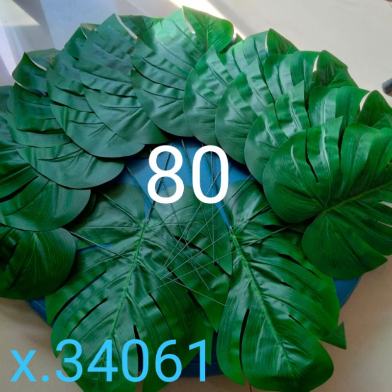 Daun Monstera Artificial Collection Daun Palsu Plastik Buatan Green Hijau Hiasan  / 1 Lusin P4