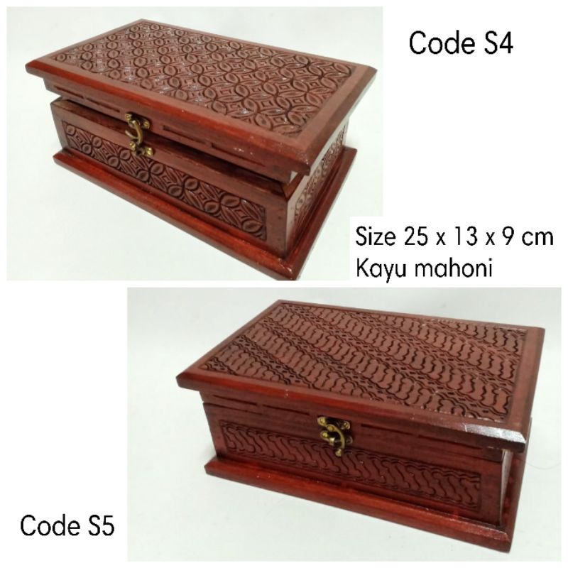 

Kotak kayu ukir mahoni 25 x 13 x 9 cm