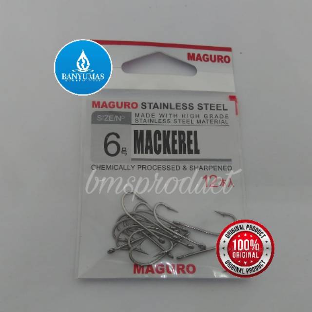 B023 Mata Kail Pancing Maguro Mackerel No6 isi12pcs stainless steel asli original jepang grosir alat