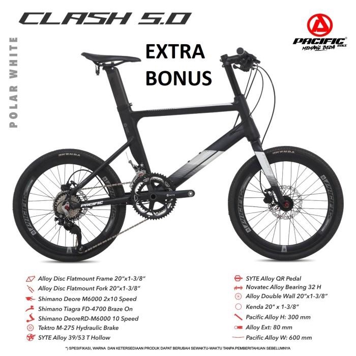 Sepeda | Sepeda Mini Velo Pacific Clash 5.0 Hd 20Inch Alloy 2X10Speed