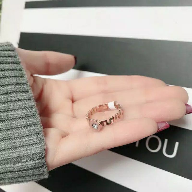 Cincin new fashion titanium asli anti karat JJ-20