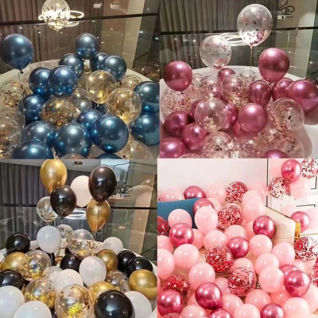 Balon latex metalik chrome / metalic balloon chrome 10inch (isi 50) balon  balon huruf  balon latex balon ulang tahun