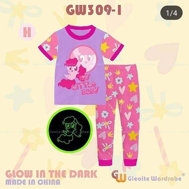PIYAMA ANAK GLOW IN THE DARK HW 309-I LITTLE PONY