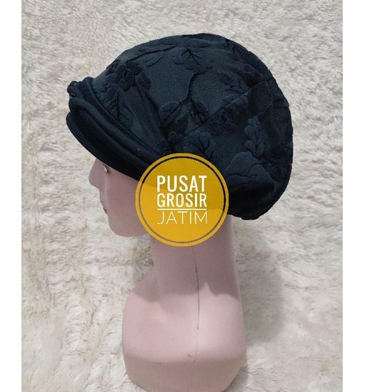 Kerpus ibu ibu hijab fashion topi beanies nenek emak bludru brukat kupluk emak songkok nenek ▫ Jmd31