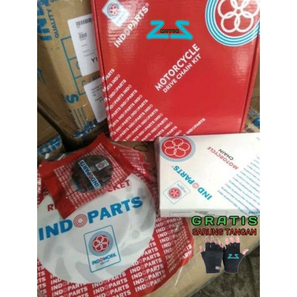 Gir Set/Gear Paket/Chain Kit Original Indoparts/Indopart Megapro New Mono/Verza